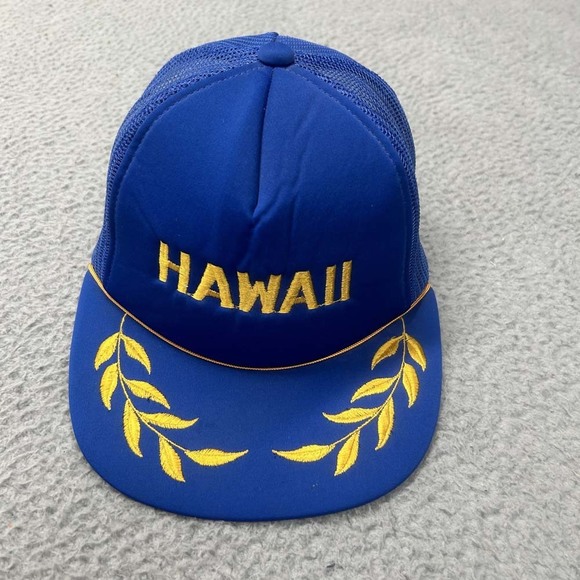 VTG Hawaii Hat Men Trucker Hat One Size Unbranded Rope Spellout - Picture 1 of 7